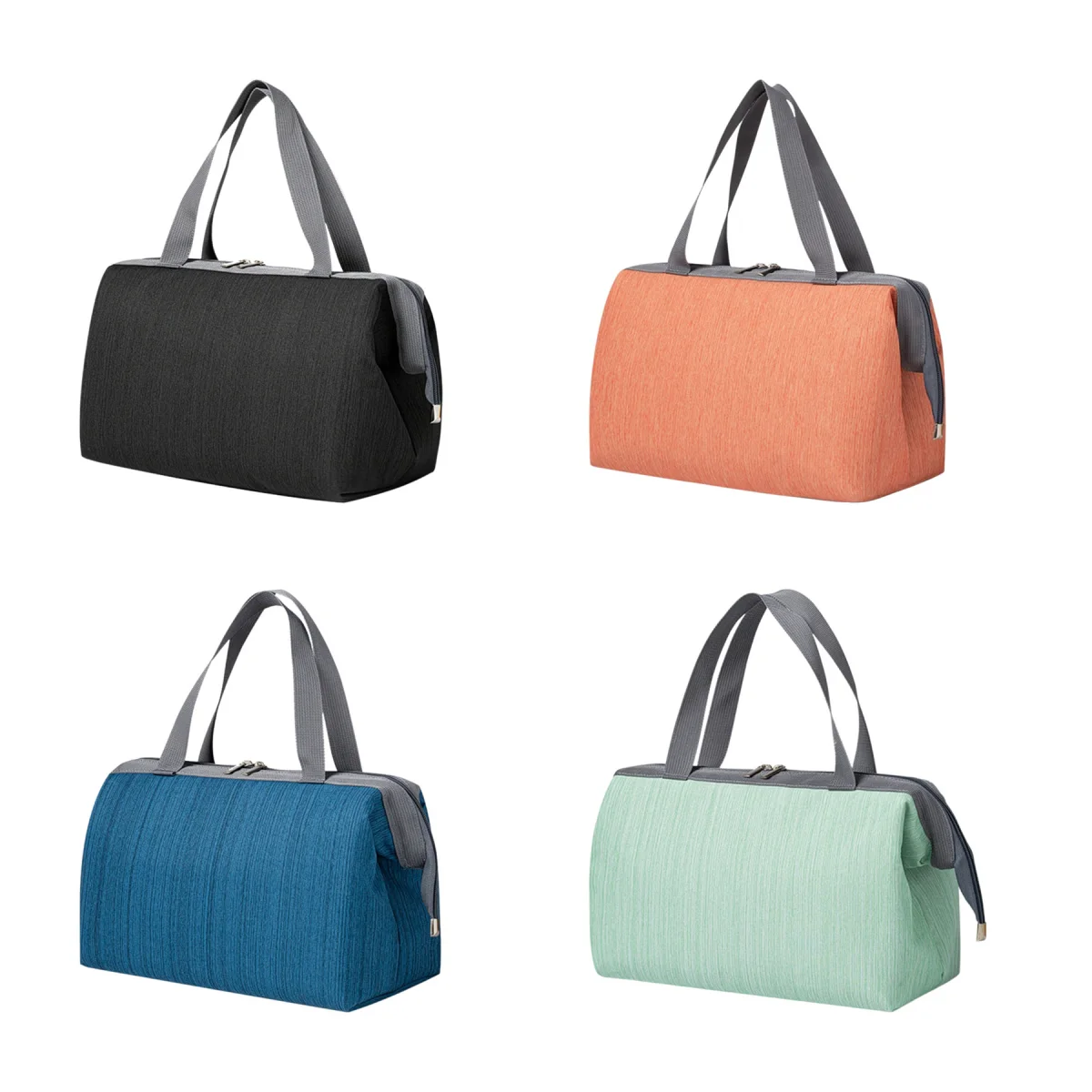Hook-Flap Wrinkle Resistant Insulated Lunch Tote Bag