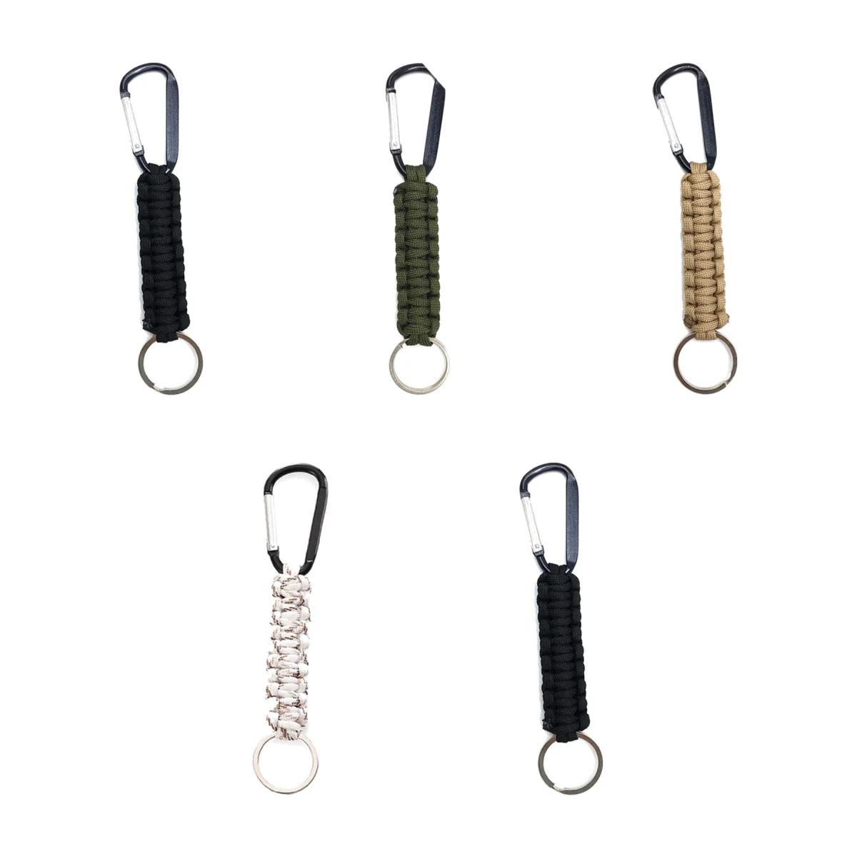 Braided-Cord Paracord Camping Keychain Ring