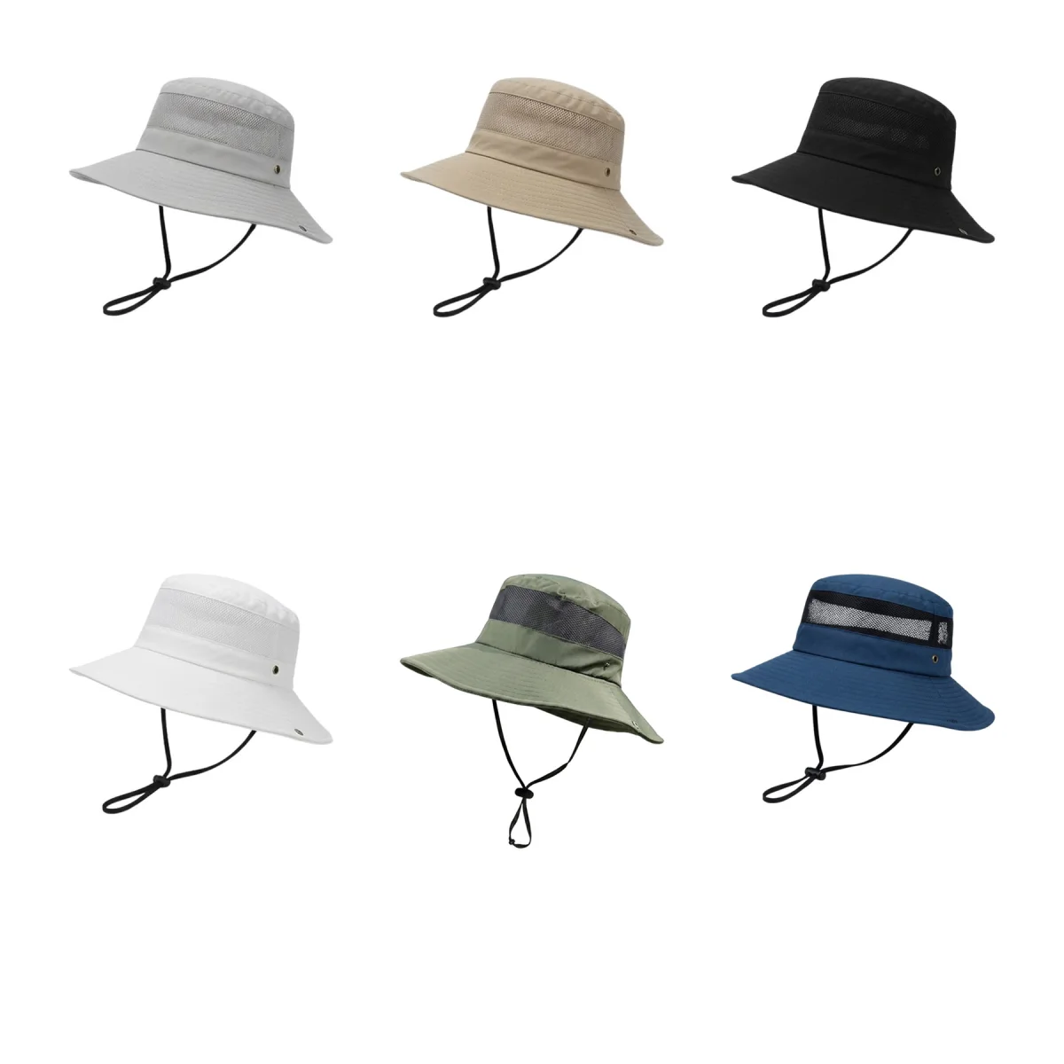 Drawcord-Fit Breathable Mesh Packable Bucket Hat