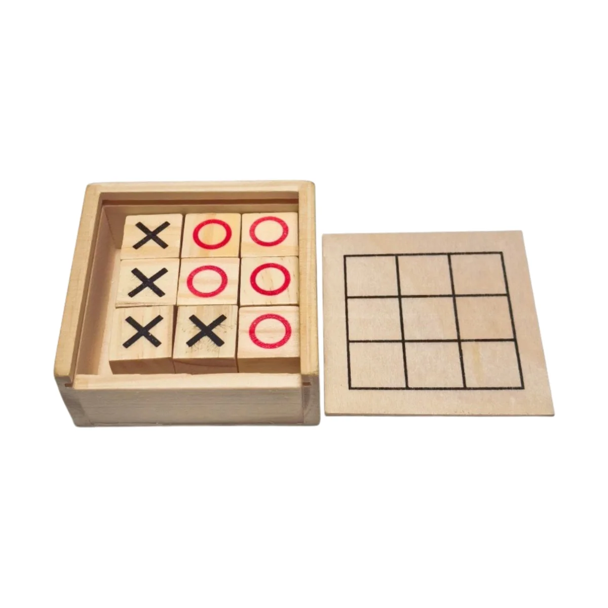 X-O-Board Solid Wood Travel Tic Tac Toe Set