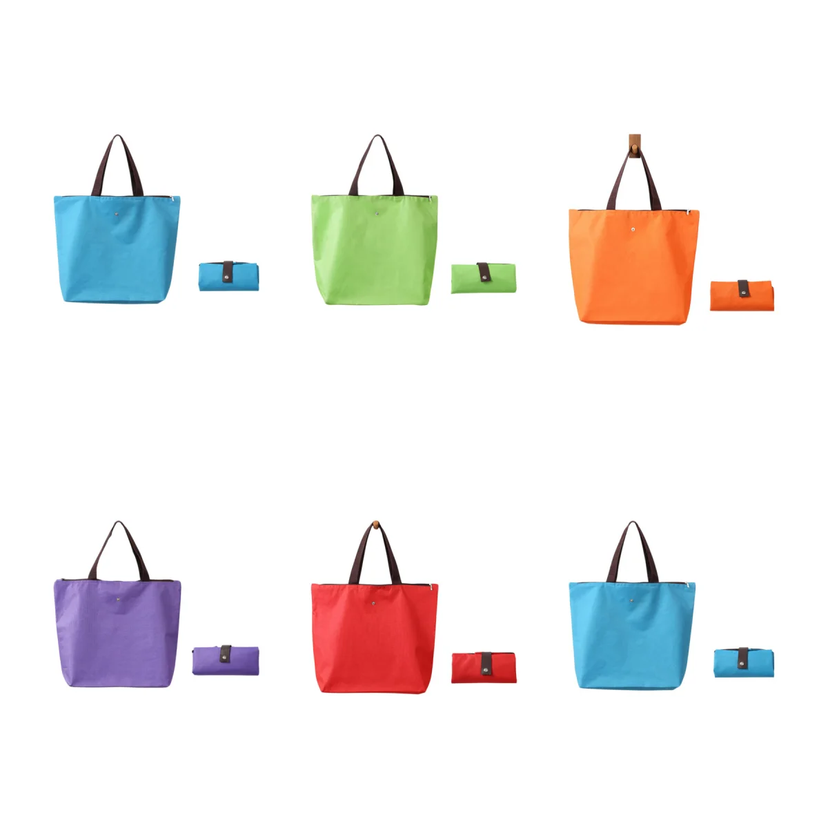 Pocket-Fold Foldable Oxford Shopping Tote Bag