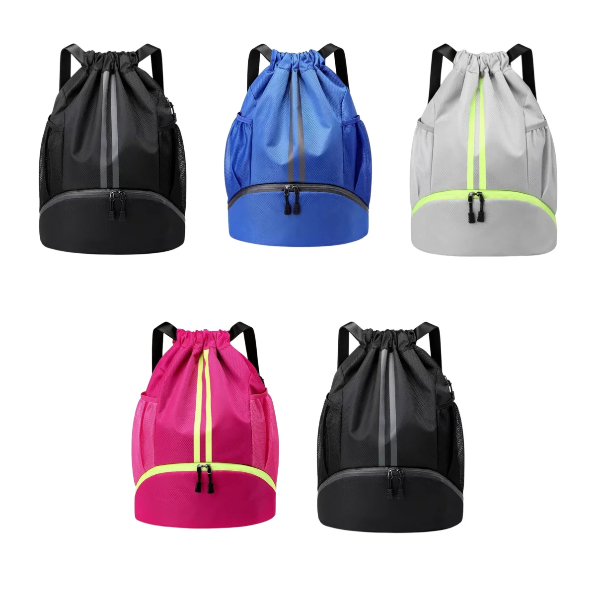 Shoe-Pocket Wet-Dry Drawstring Sports Backpack