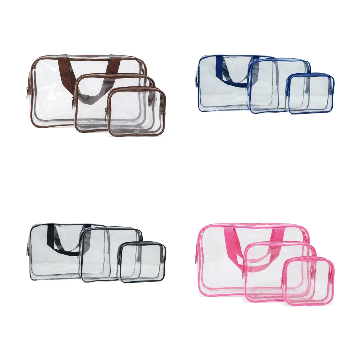 Nested PVC Toiletry Pouch Set
