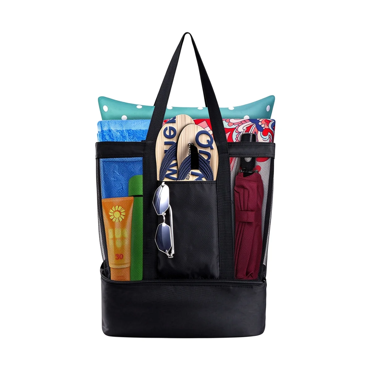 Mesh Beach Tote Insulated Cooler