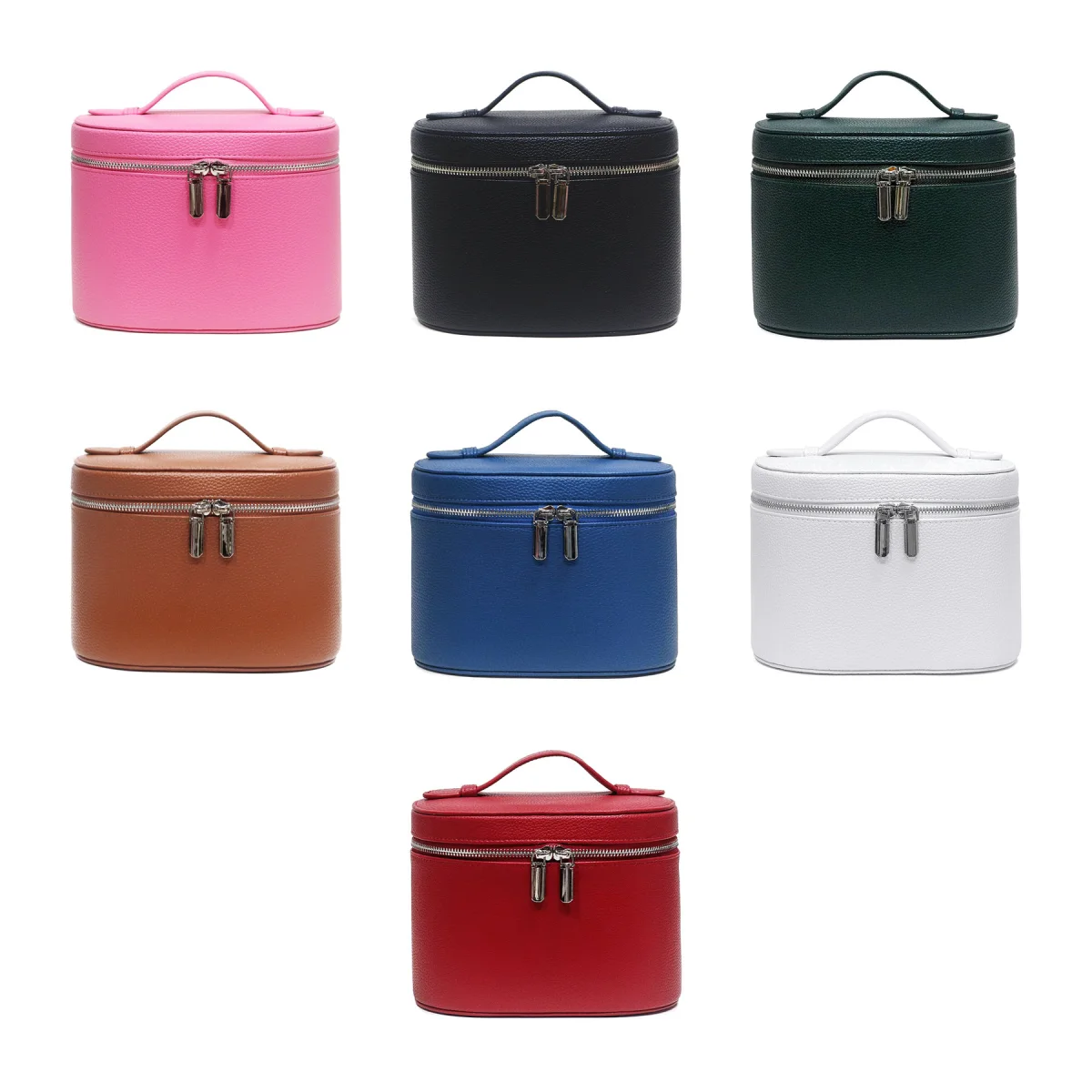 Structured Leather Look Cosmetic Storage Pouch