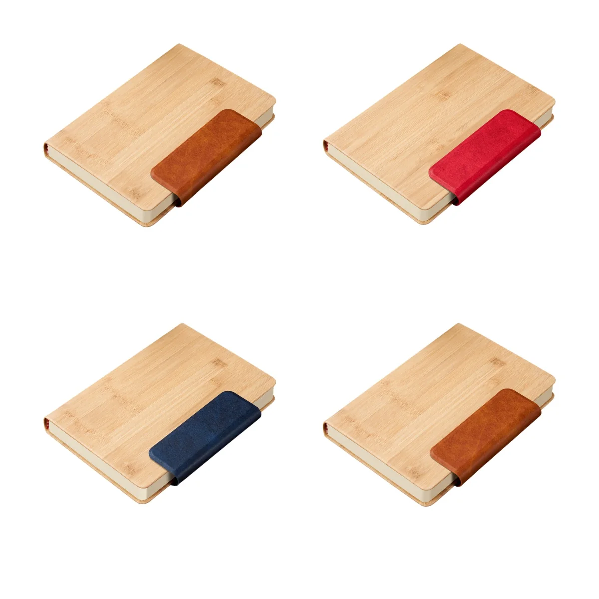 Bamboo-Grain Leather Magnetic Notebook