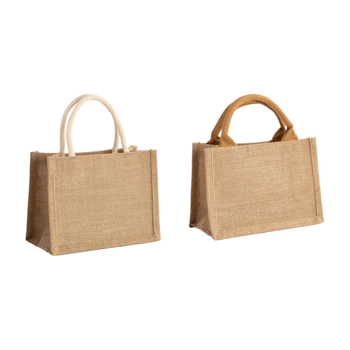 Jute Cotton Canvas Grocery Tote