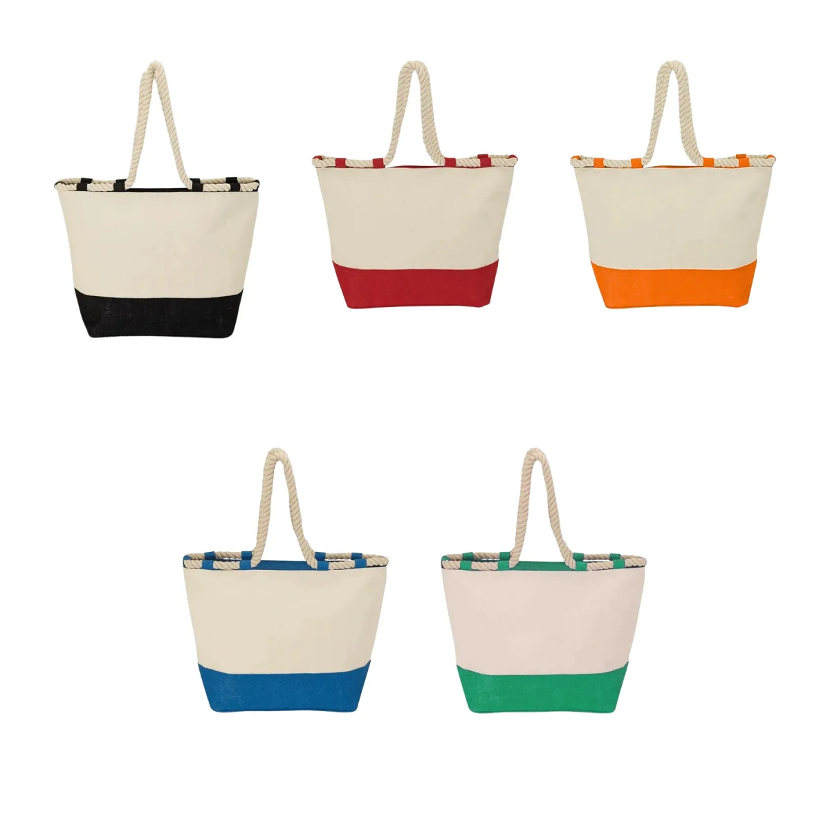 Rope Handle Canvas Beach Tote