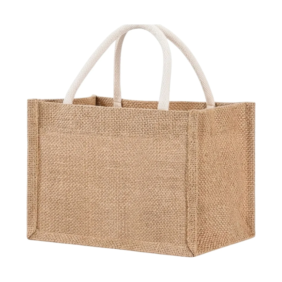 Button-Closure Linen Tote Bag