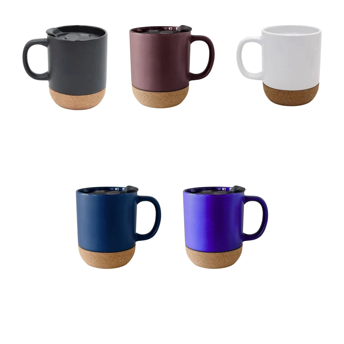 Cork-Bottom Ceramic Insulated Travel Mug