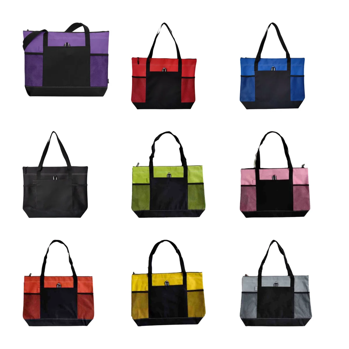 Multi-Pocket Oxford Utility Tote
