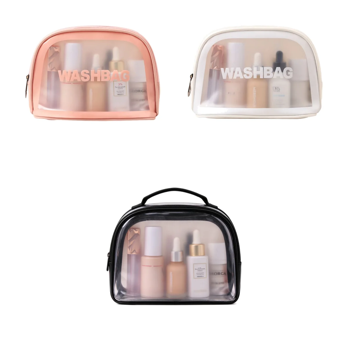 Frosted Clear Makeup Travel Pouch