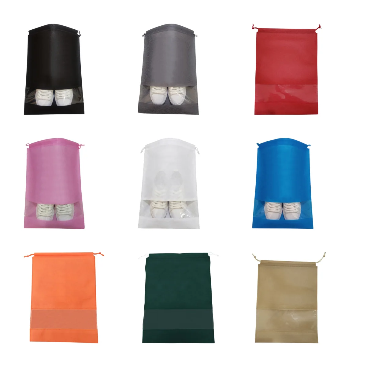 Drawstring Shoe Bag Window Pouch