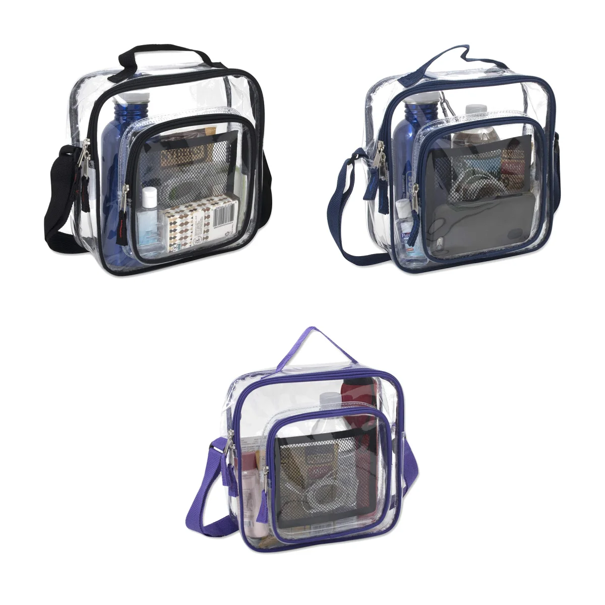 Zippered Clear PVC Crossbody Bag