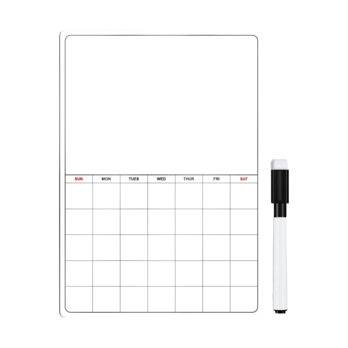 Repositionable Magnetic Weekly Planner Whiteboard