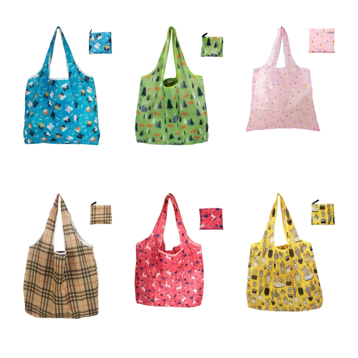 Packable Nylon Pocket Shopping Bag