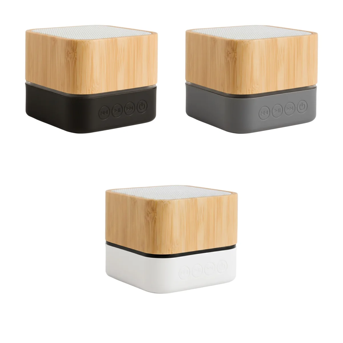 Compact Bamboo-Finish Wireless Speaker