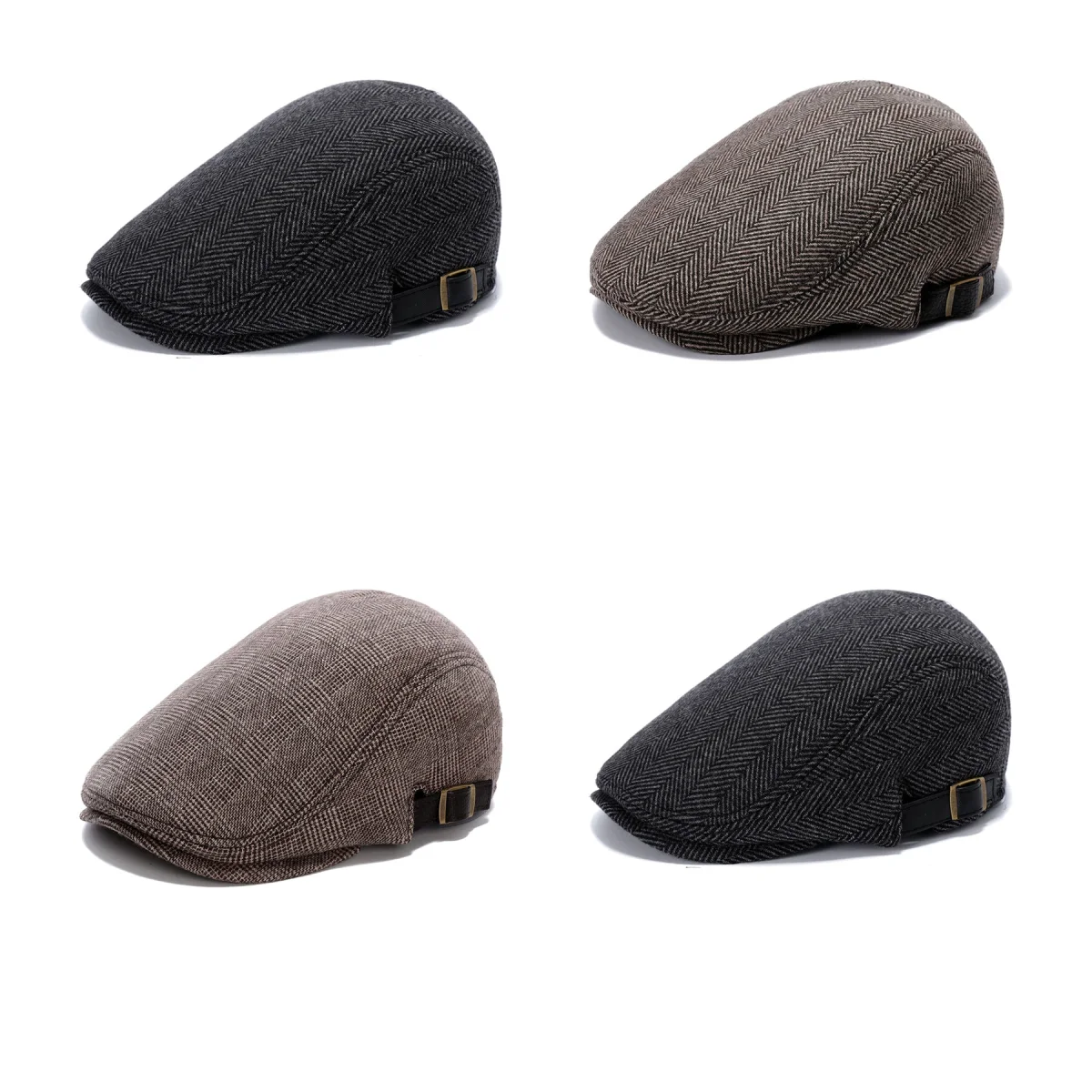 Mens Herringbone Flat Hat