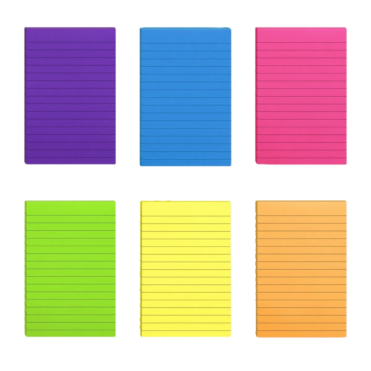 Fluorescent Lined Sticky Notepad