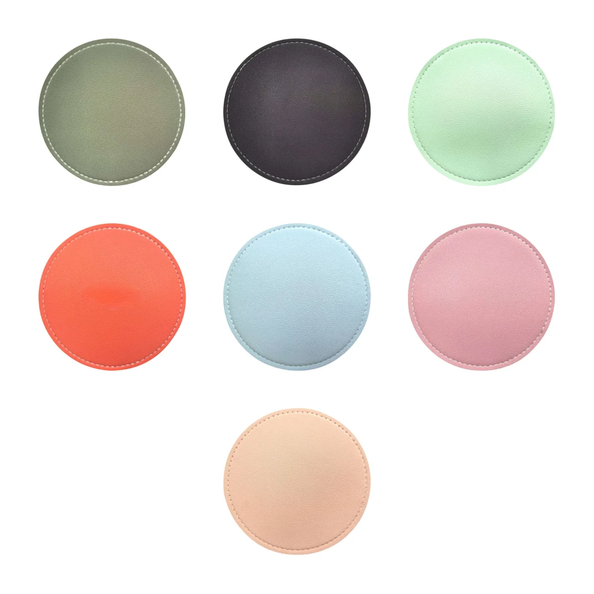 Round Water-Resistant Leather Coffee Coaster