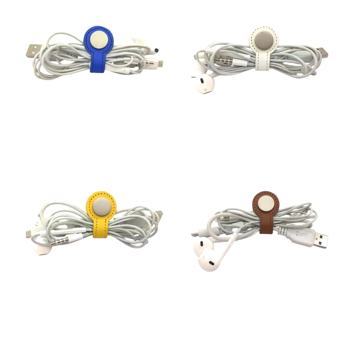 Pu Leather Cable Organizer Clip