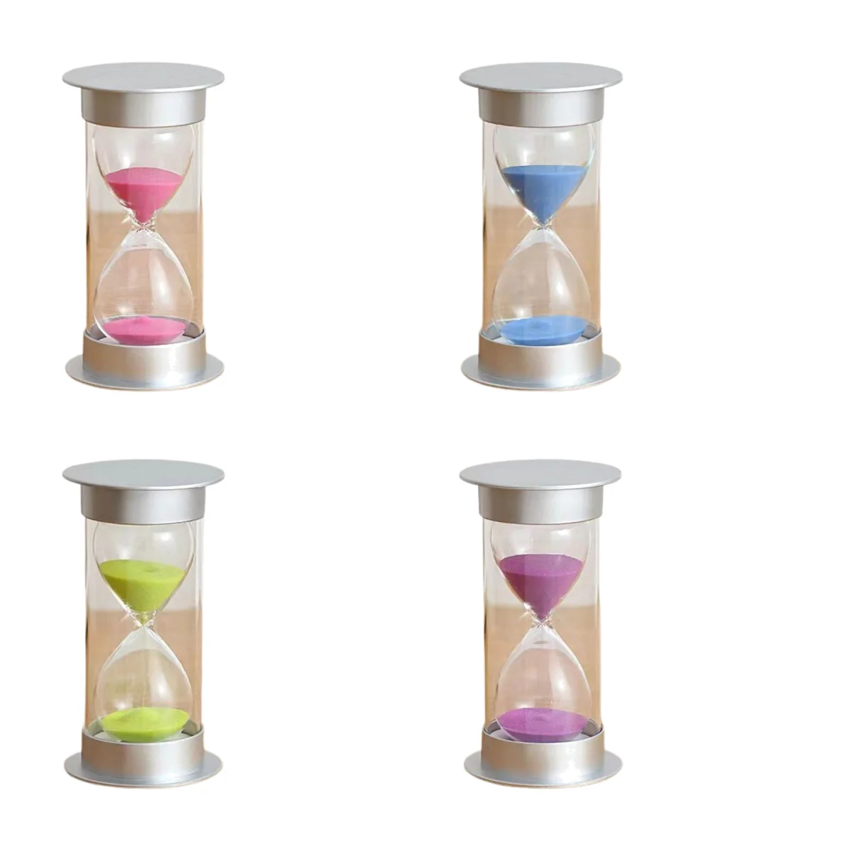 Silver Lid Hourglass Timer 1-60 Minutes