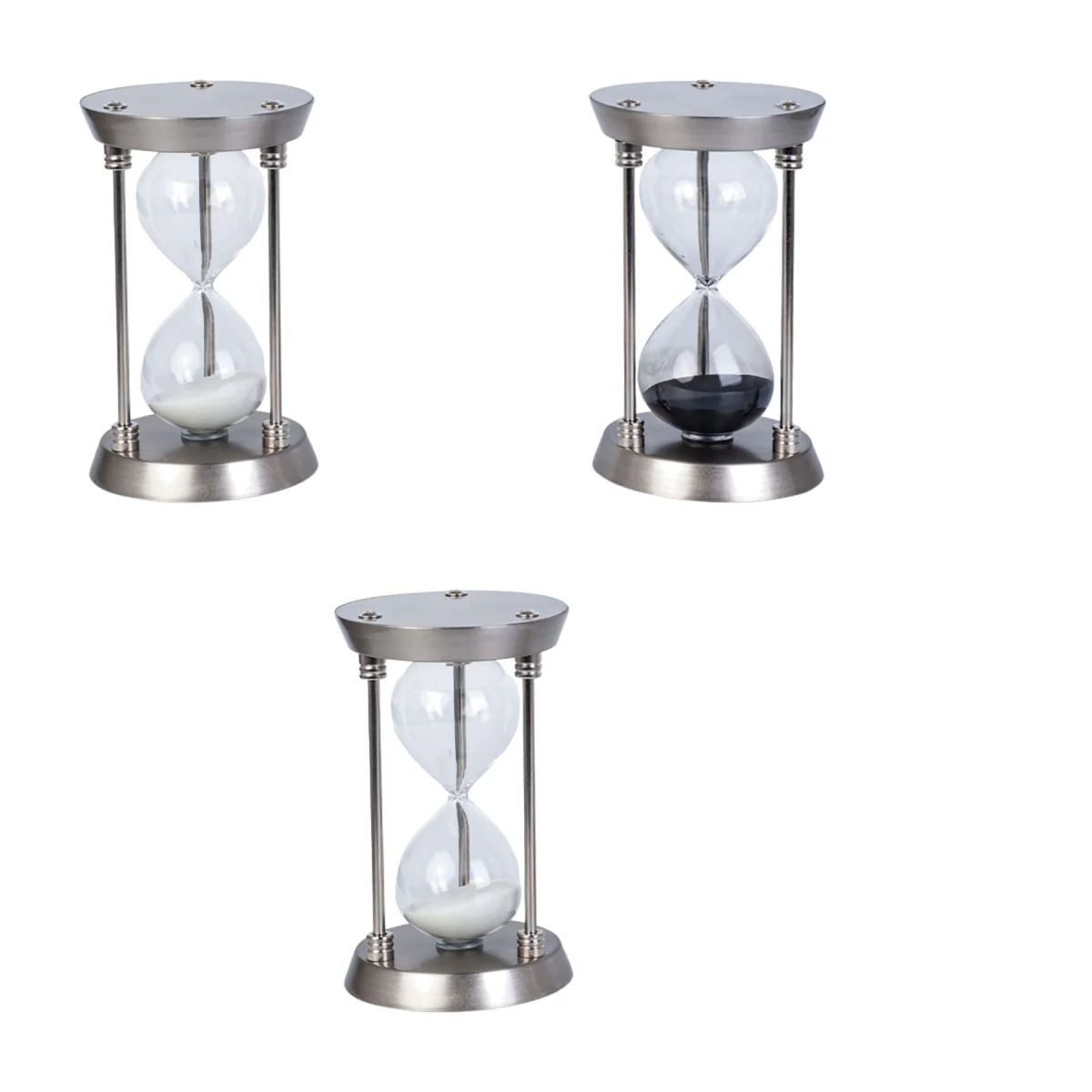 Silver Column Hourglass Timer Decorative Ornament