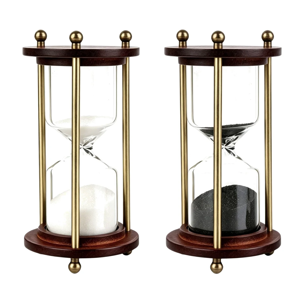 3-Column Solid Wood Hourglass 1-15 Minutes