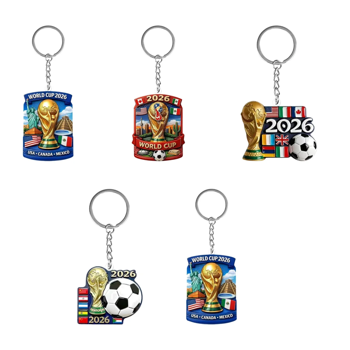 Metal Soccer Key Ring