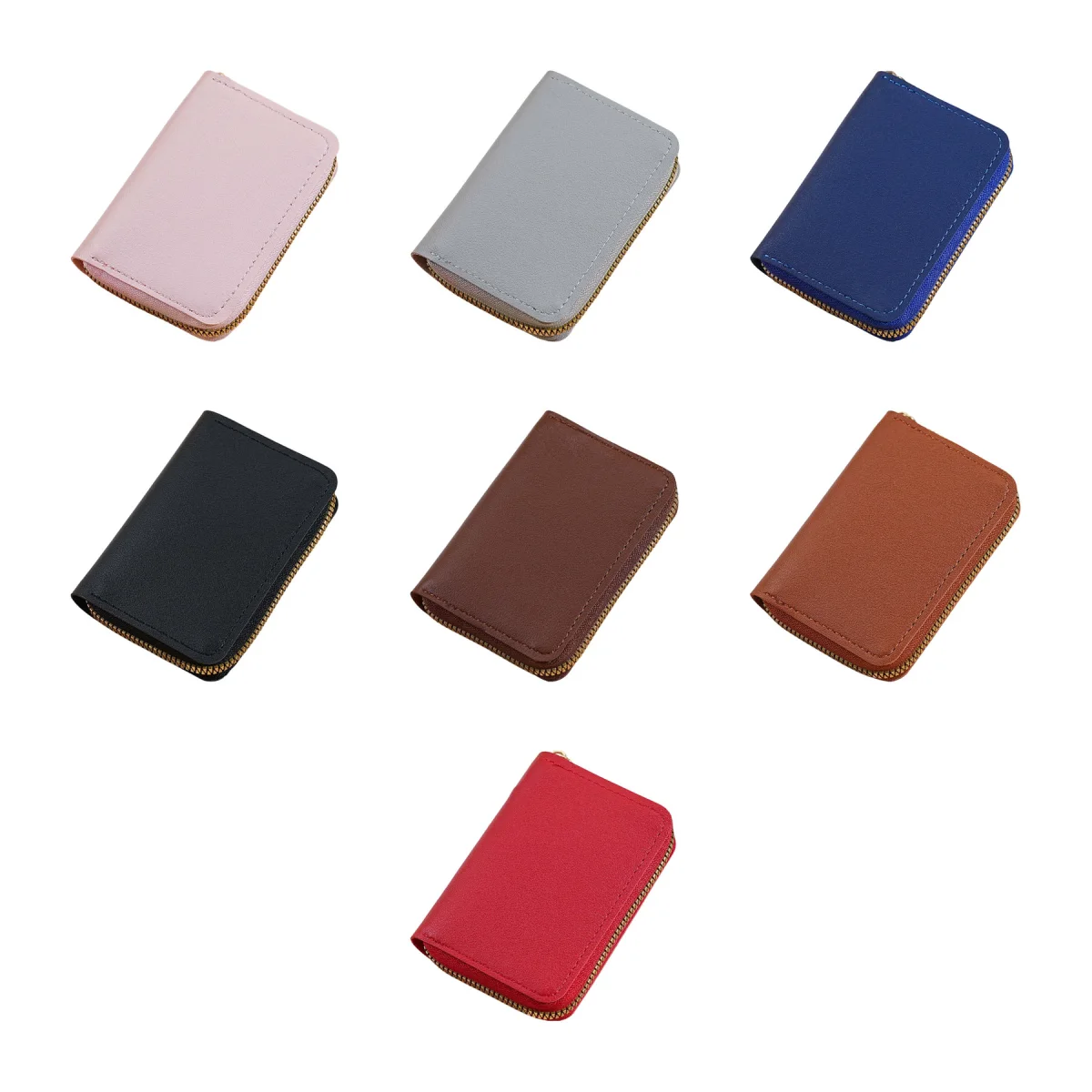 Solid Color Multi Card Wallet Holder