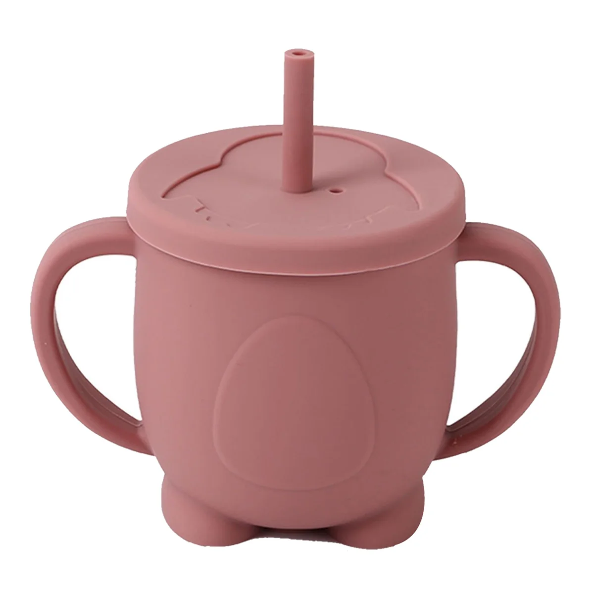 Silicone Baby Straw Training Cup with Dual Handles