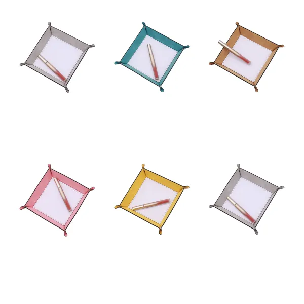 Foldable Leather Storage Tray