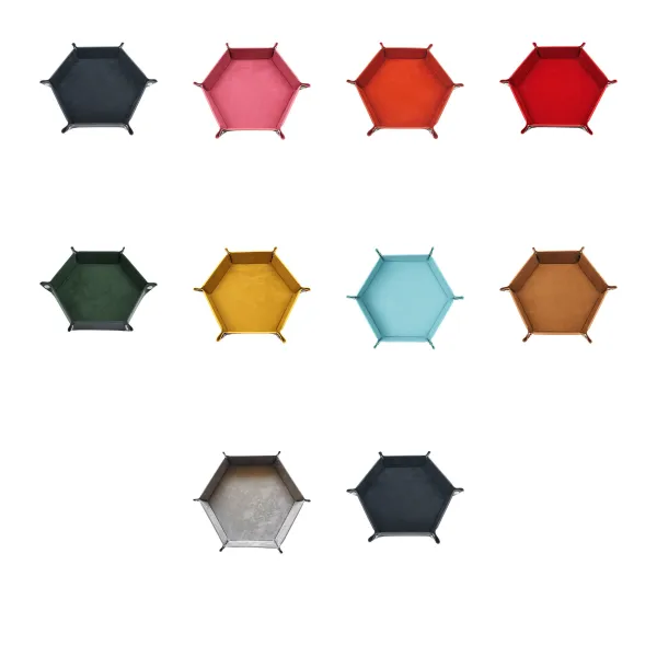 Hexagon Leather Valet Storage Tray