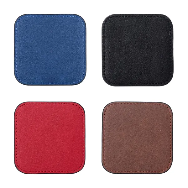 Laser Engraved Pu Leather Coaster