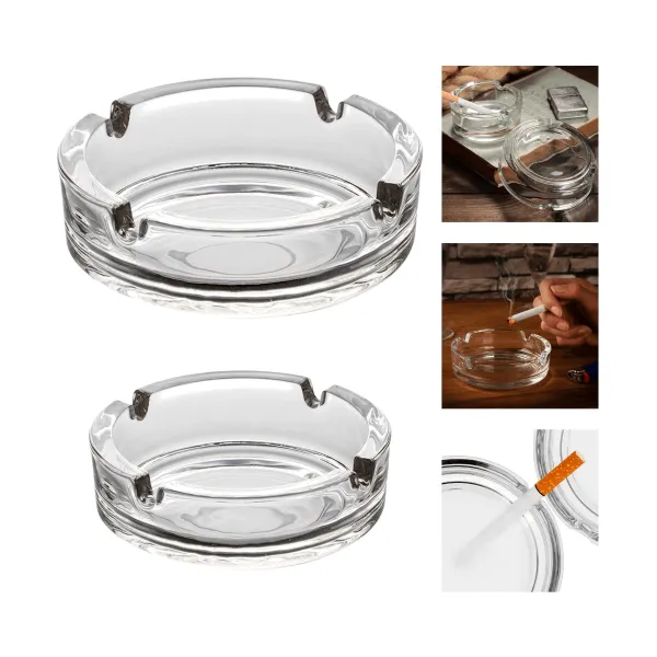 Round Clear Smoking Ashtray
