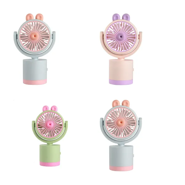 Adorable Rotating Rabbit Macaron Fan