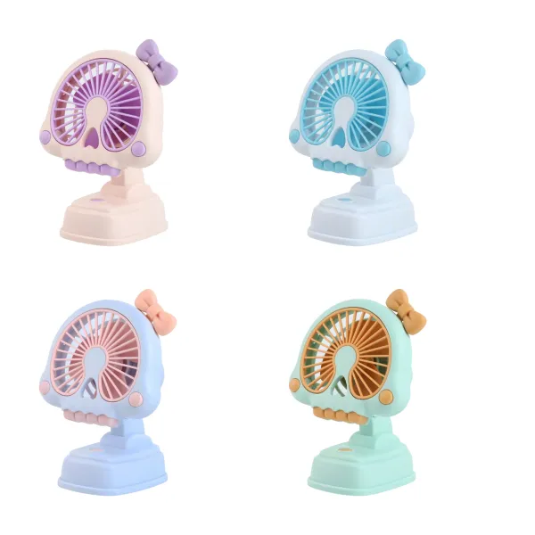 Cute Rotating Macaron Skull Fan