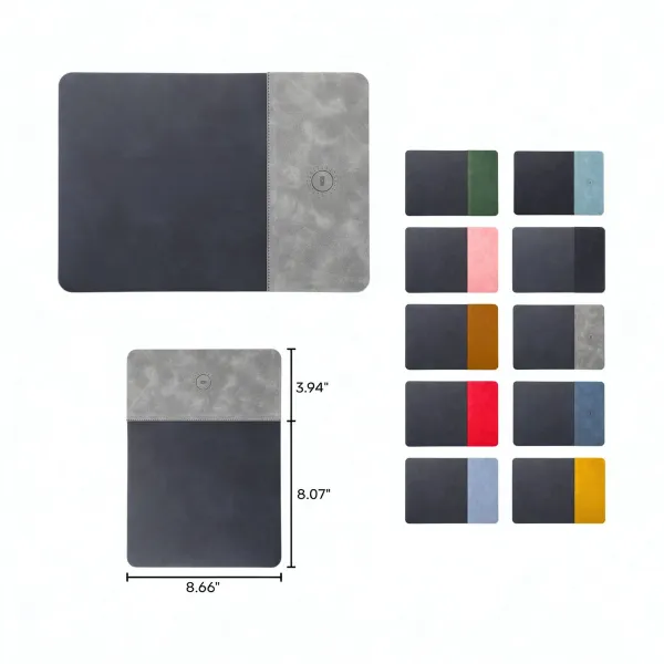 Fast Charging Pu Leather Mouse Pad