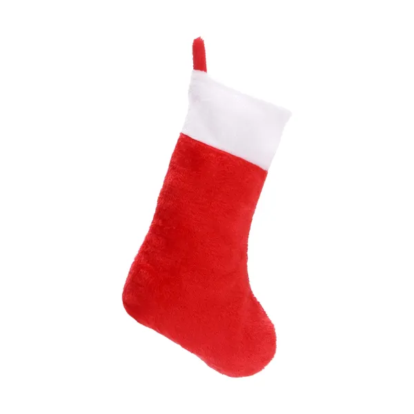 White Red Plush Christmas Socks