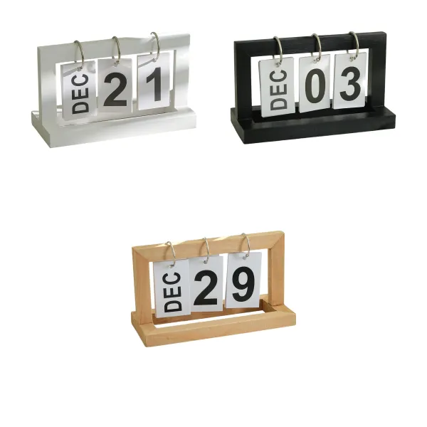 Wooden Perpetual Tabletop Calendar