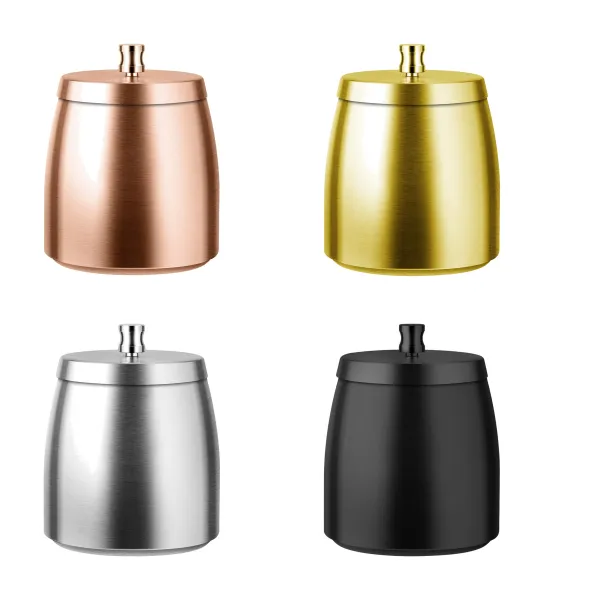 Titanium Plated Lidded Steel Ashtray