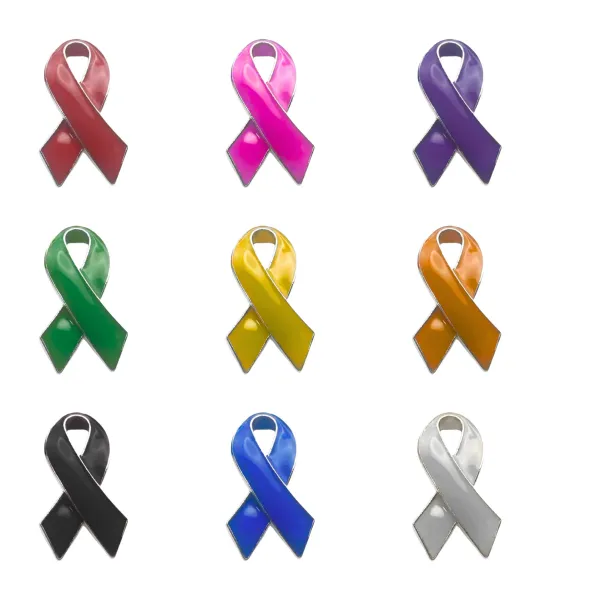 Charity Awareness Ribbon Metal Badge