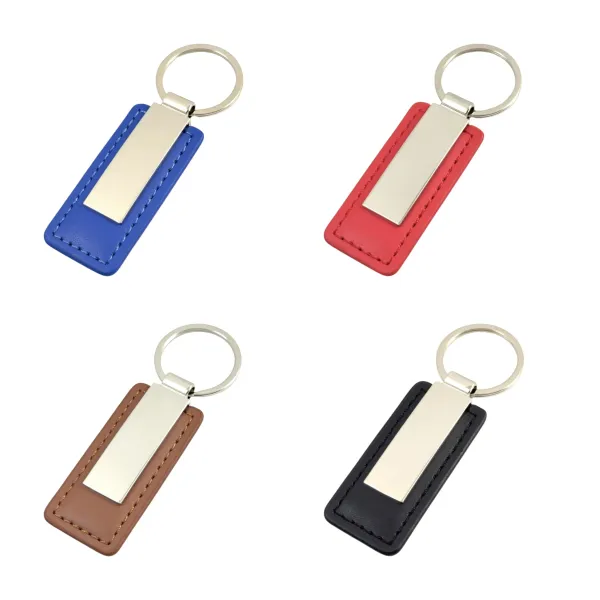 Engraved Leather Key Ring