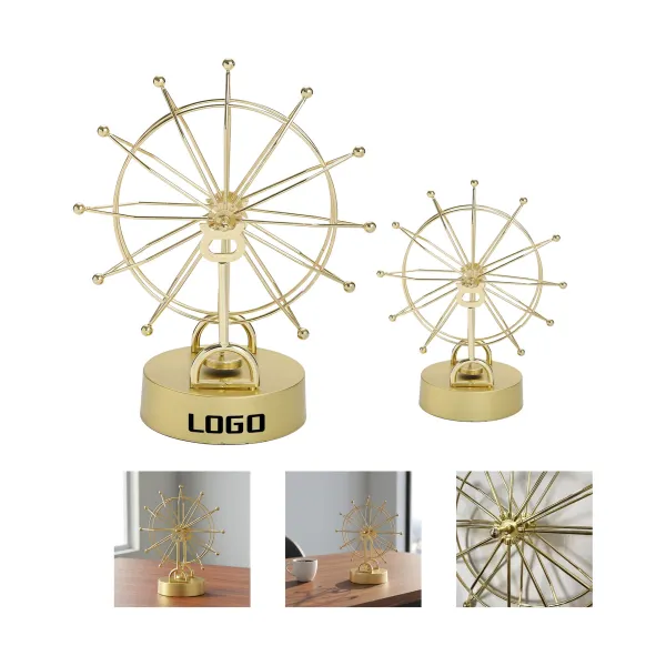 Golden Rotating Wheel Ornament