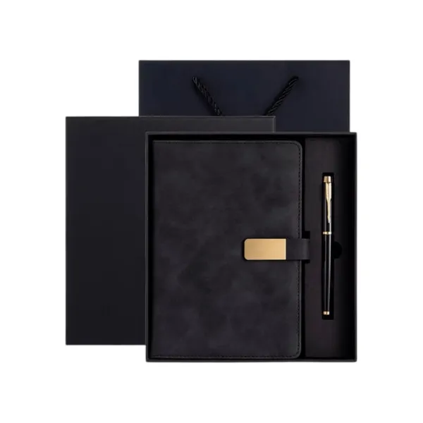 Faux Leather Notebook Pen Set