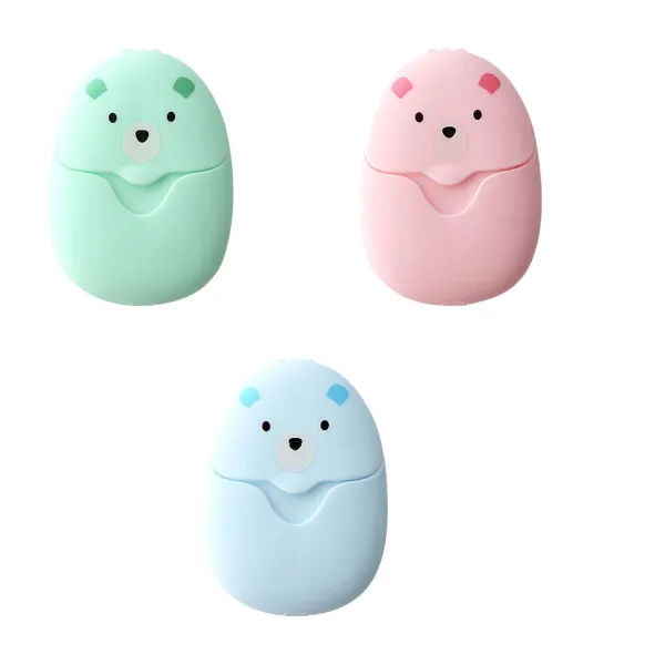 Portable Mini Bear Soap Sheets