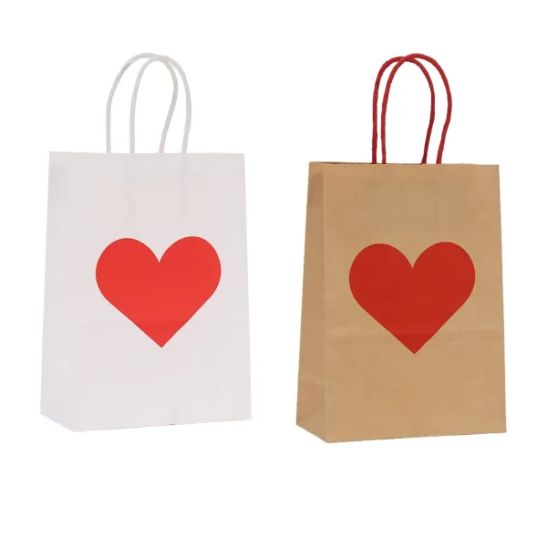 Red Heart Kraft Paper Bag