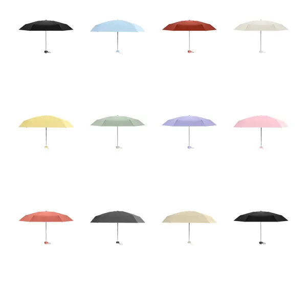 Ultra Compact Six-Fold Vinyl Pocket Sun Umbrella