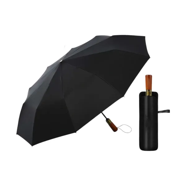 Wide Canopy Wooden Handle Auto Open Umbrella