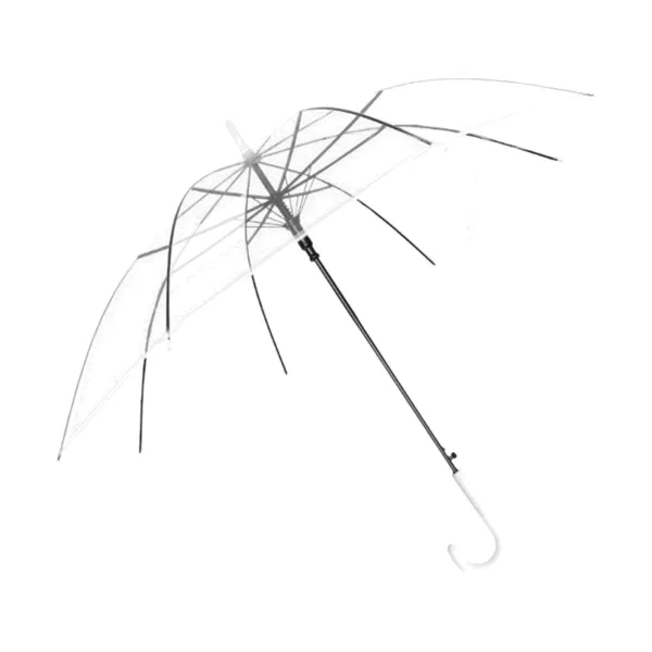 Clear PVC Long-Handle Manual Stick Umbrella